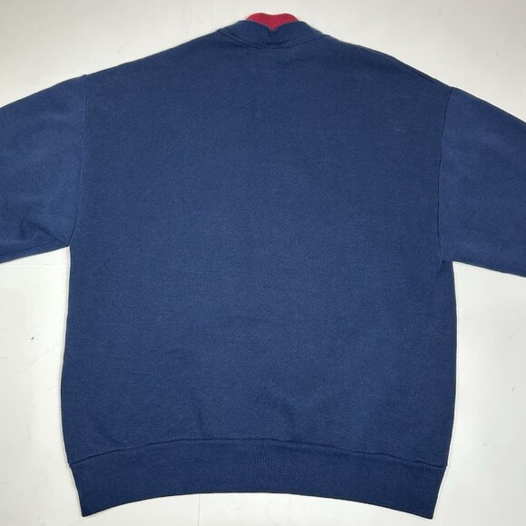 Vtg Calico Harbor Women Blue Sweatshirt Cats In Chimney Print Christmas Sz L USA - Picture 6 of 6